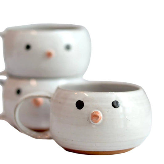Snowman Handmade Coffee Mug Christmas Winter Pottery 
