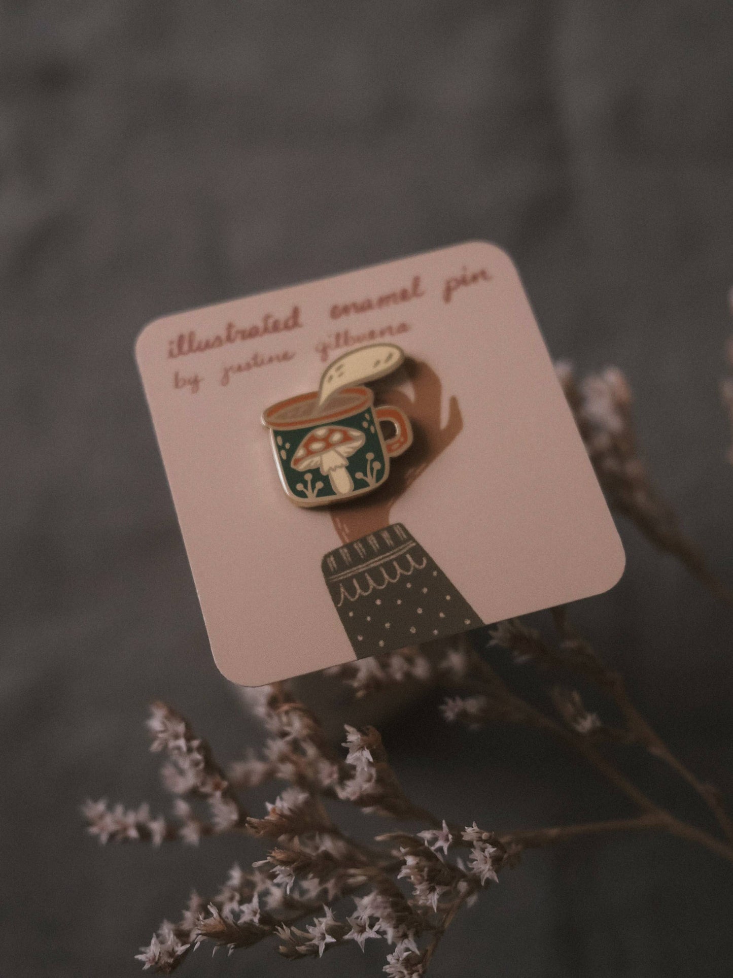 Mushroom Mug Enamel Pin