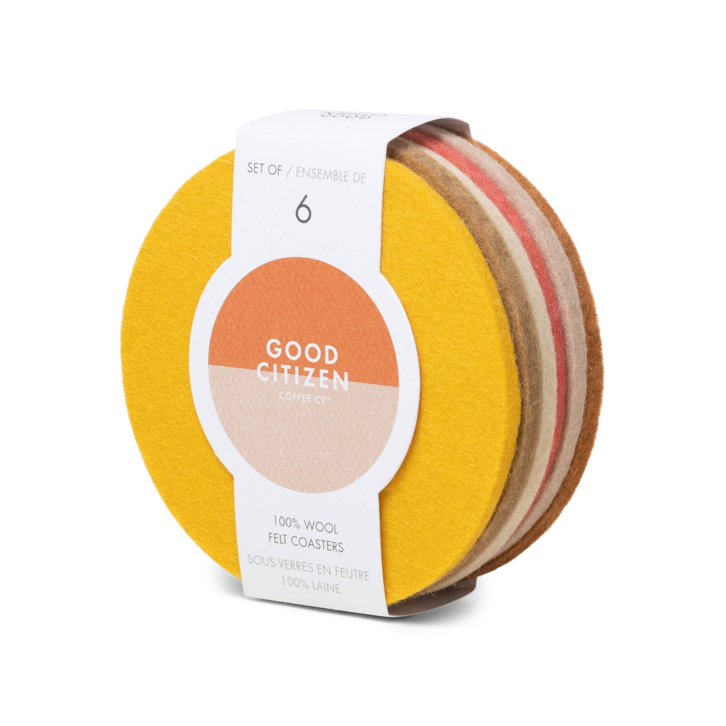 Wool Coasters - Warm, Pack of 6