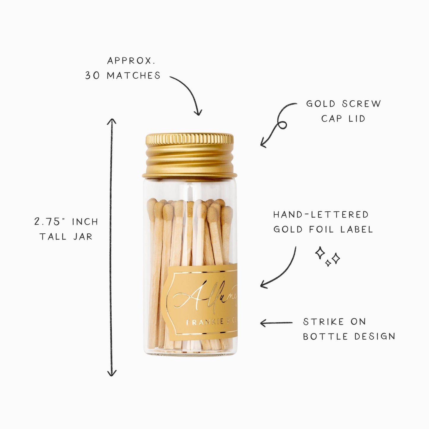 Mini Glass Match Jar