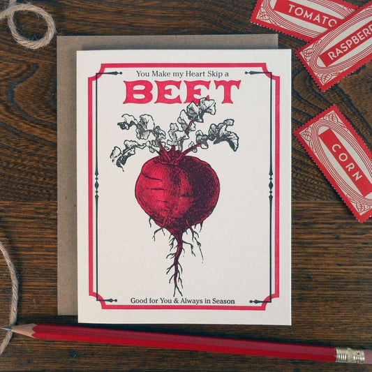 Vintage Beet Seed Pack Greeting Card