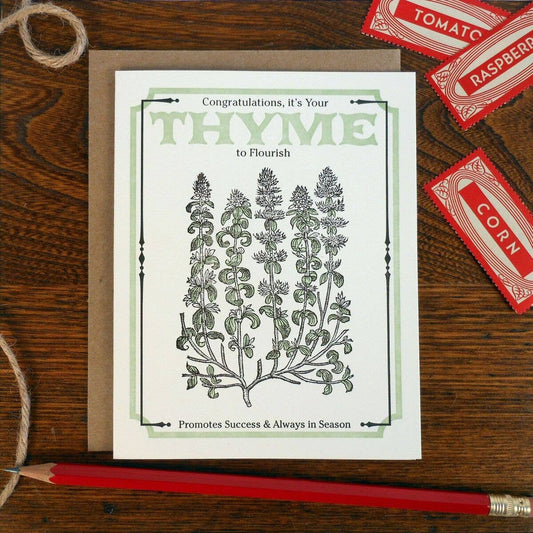 Vintage Thyme Seed Pack Greeting Card