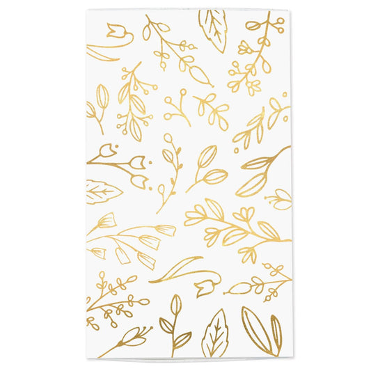 Large Match Box: White & Gold Foil Floral