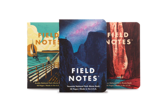 National Parks Memo Books - Yosemite, Acadia, Zion