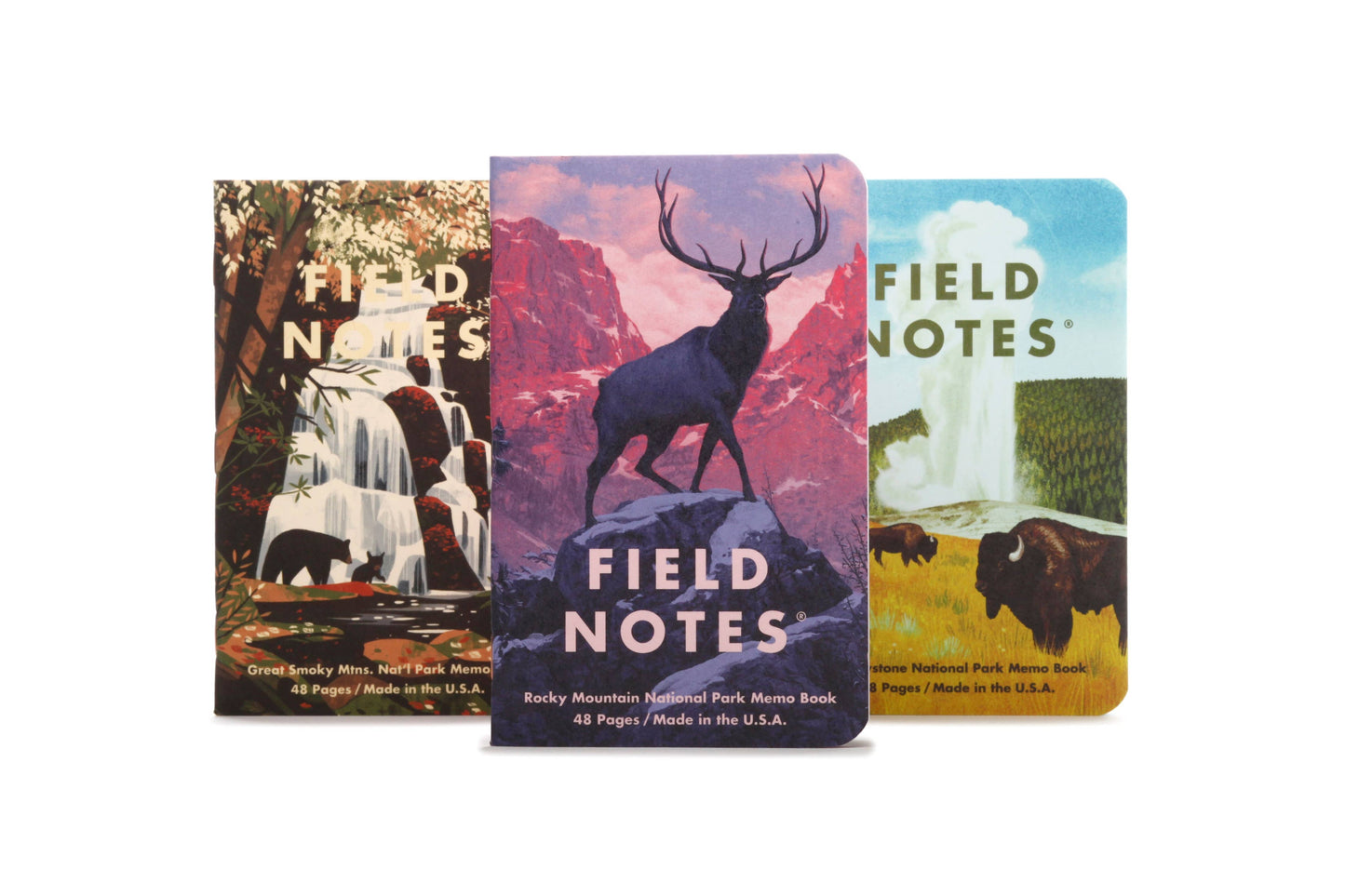 National Parks Memo Books - Rocky, Great Smokies, Yellowstone