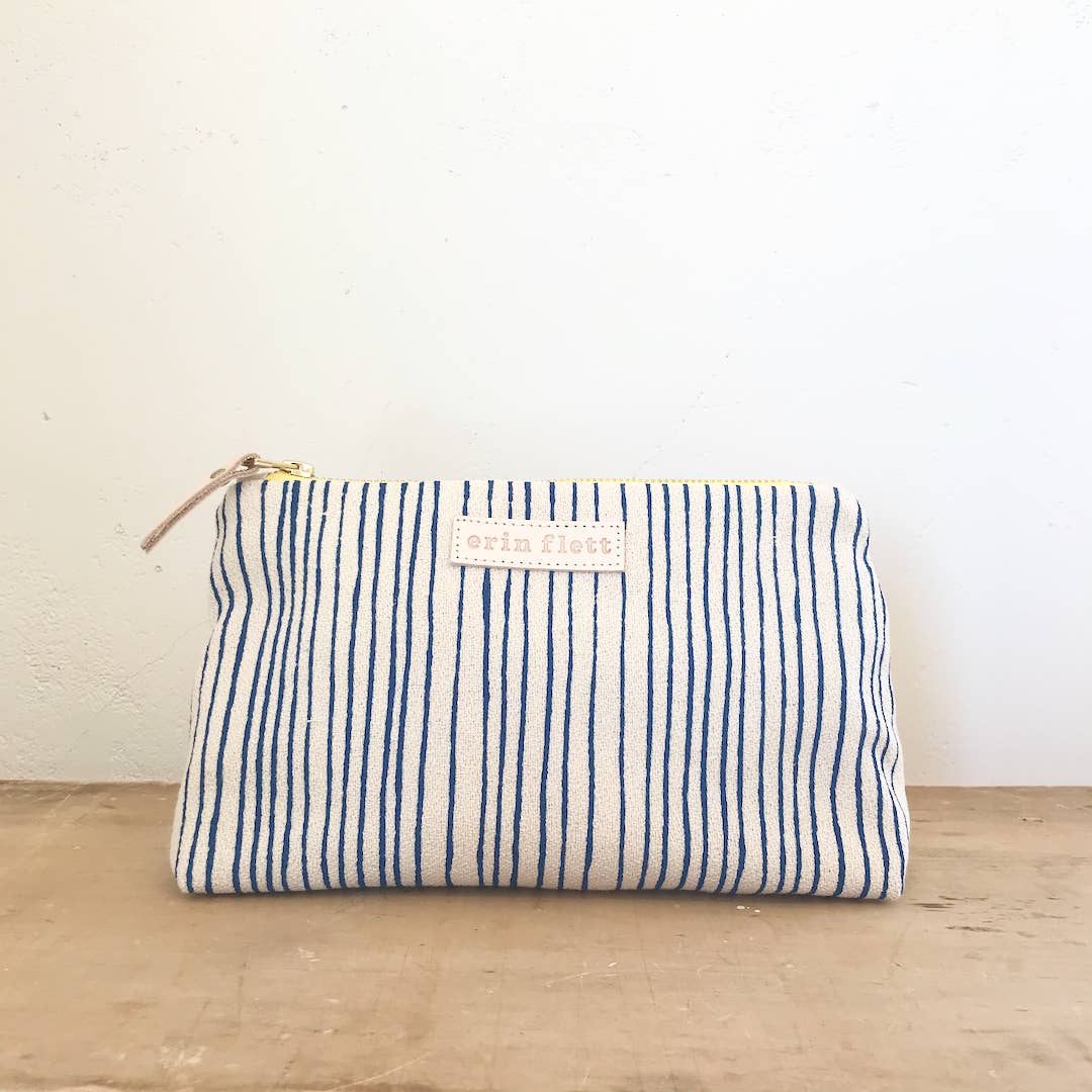 Royal Stripe Makeup Zip Pouch