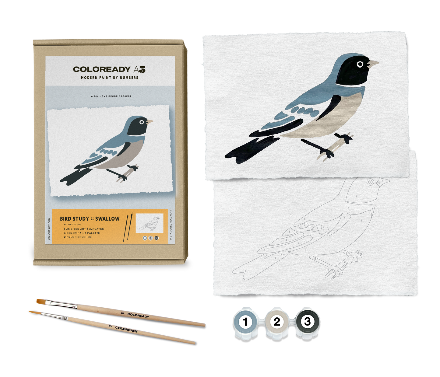 Swallow Modern Paint By Numbers Kit