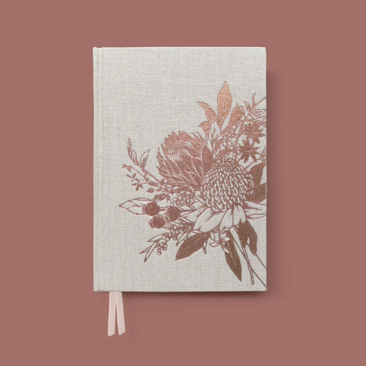 Gold Foil Bouquet Linen Journal