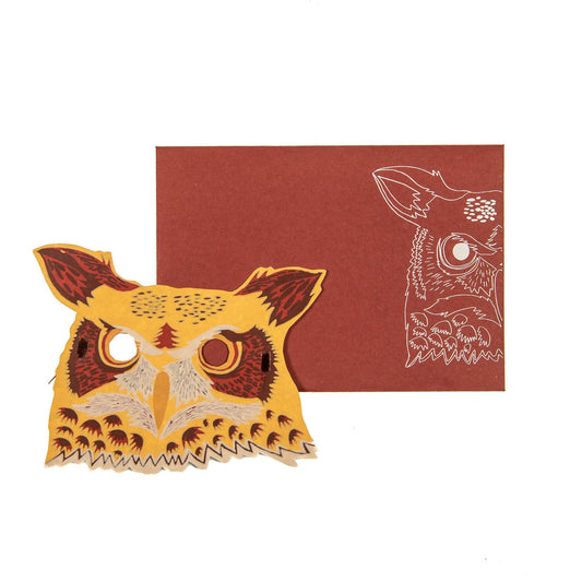 Owl Halloween Mask Greeting Card