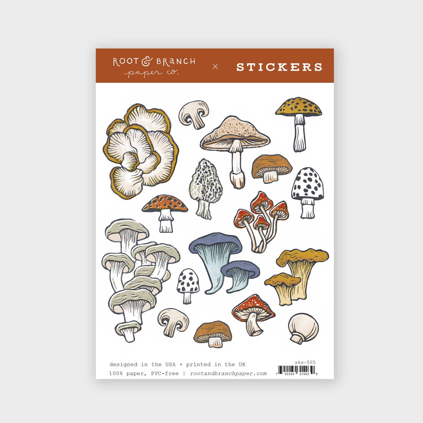 Mushrooms & Fungi Sticker Sheet