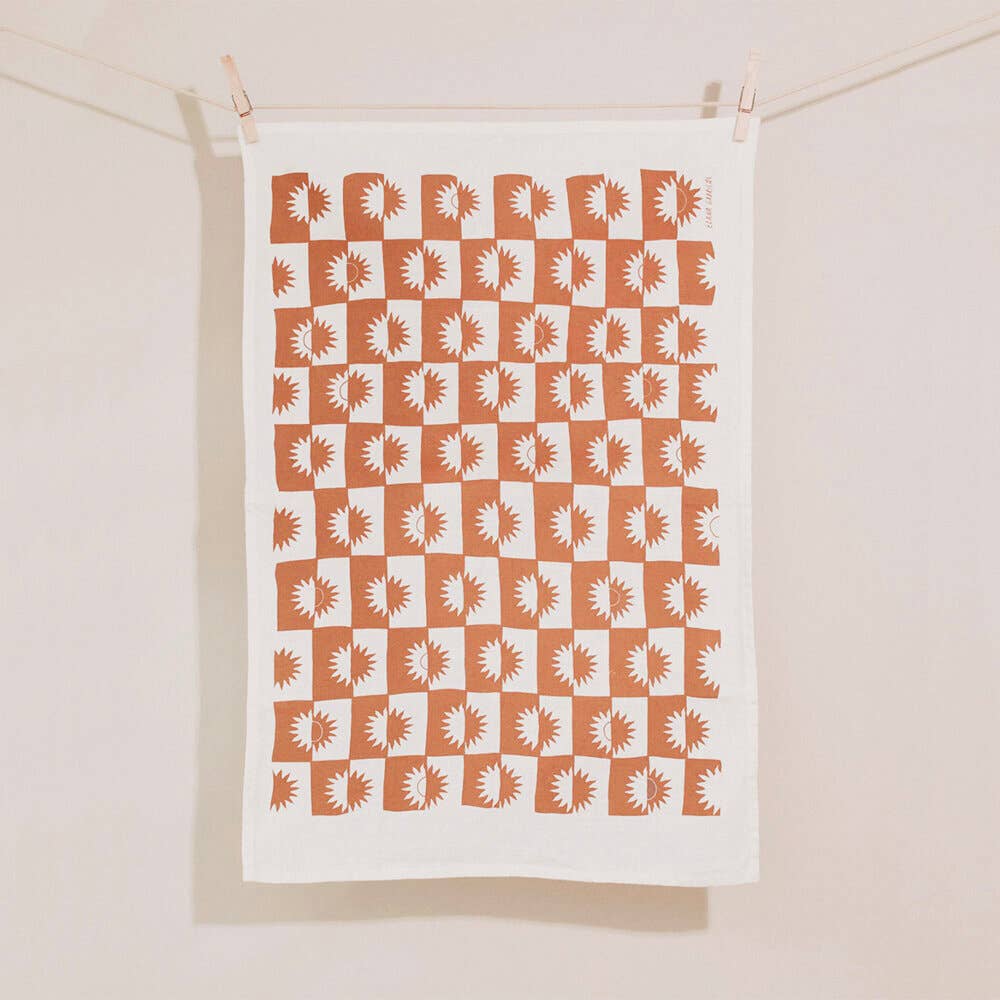 Sunrise Linen Tea Towel