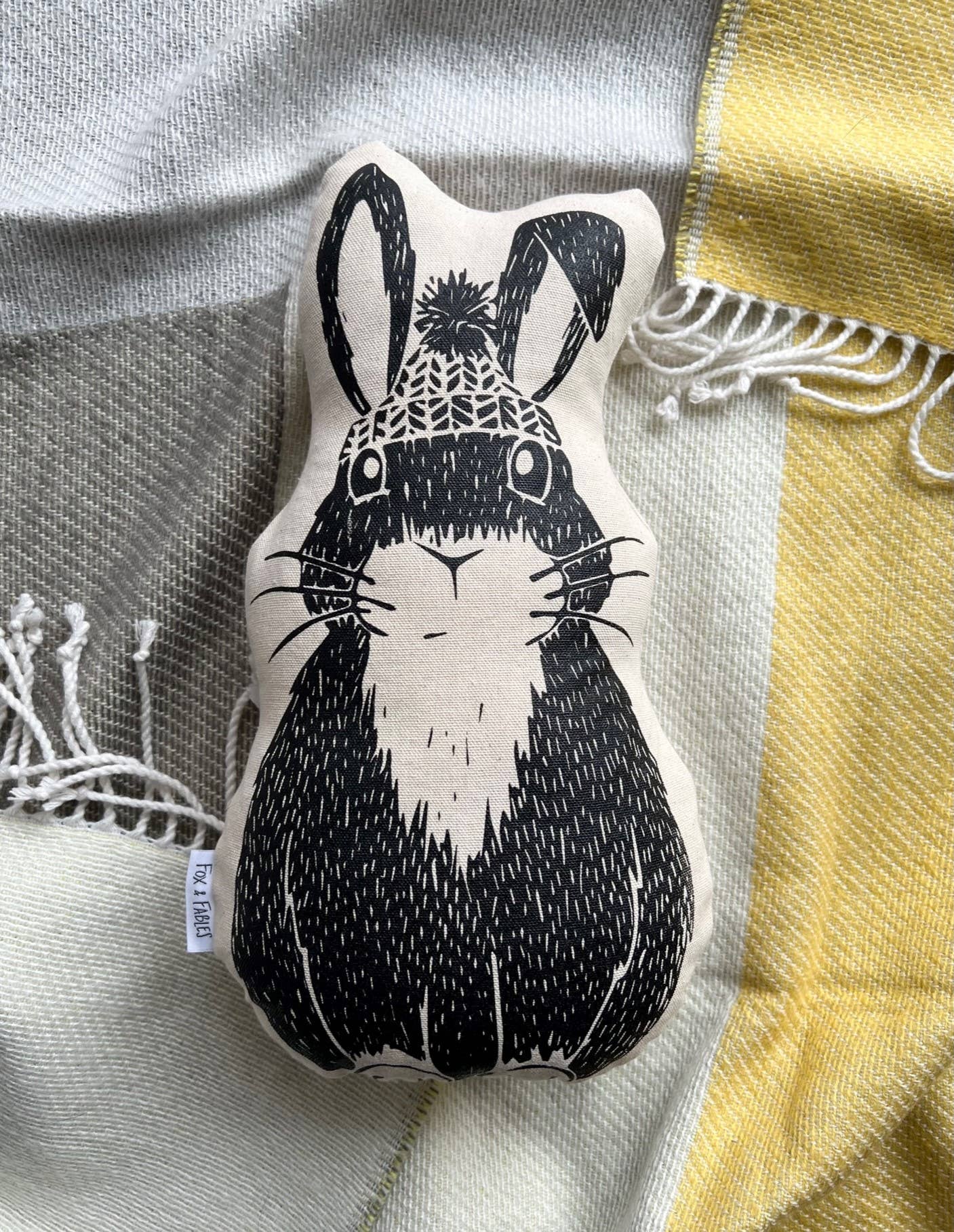 Woodland Rabbit Printed Pillow