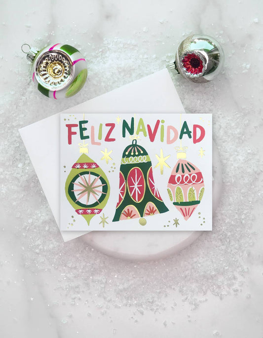 Feliz Navidad Ornaments Greeting Card