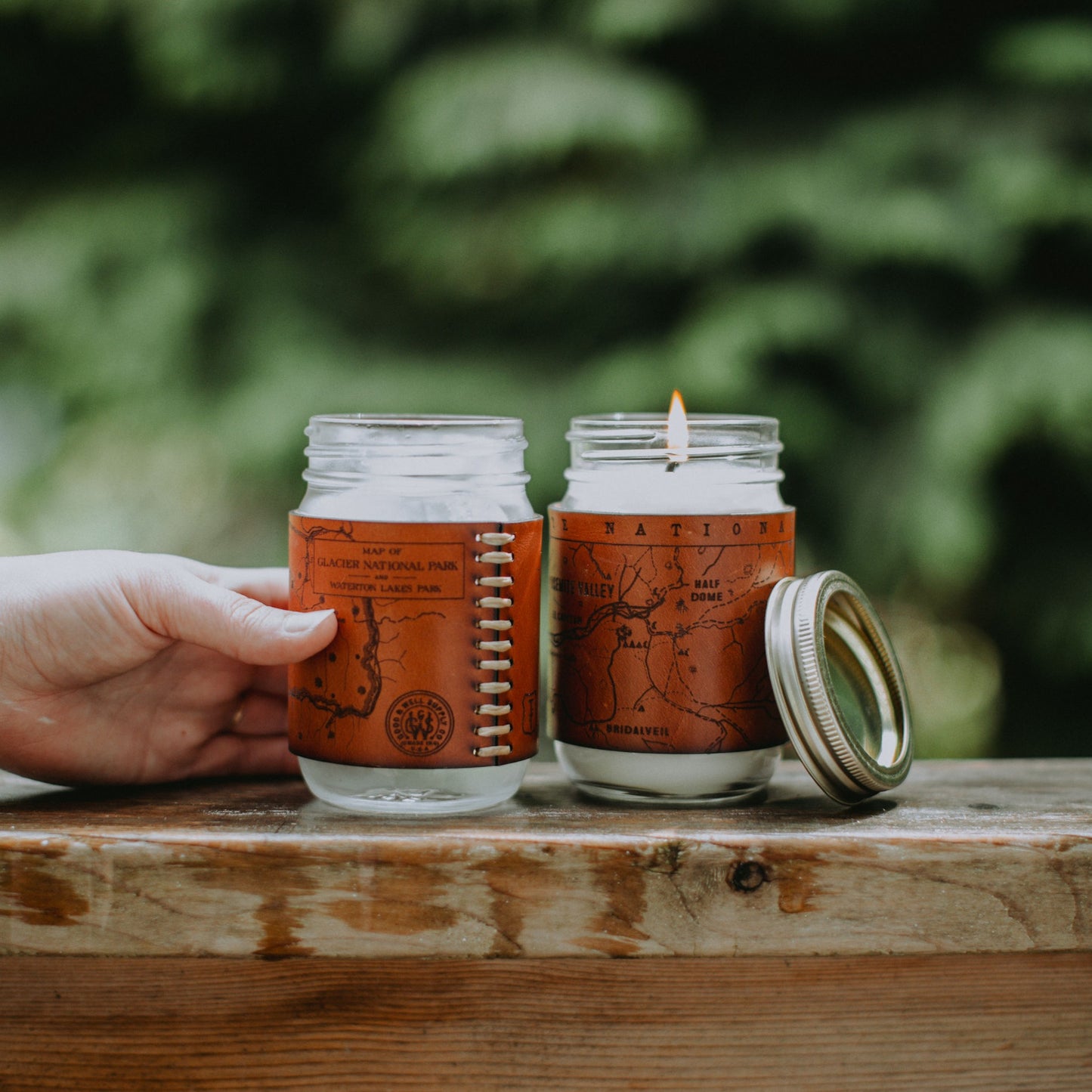 Heritage Park Maps Leather Candle