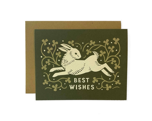 Best Wishes Rabbit Greeting Card