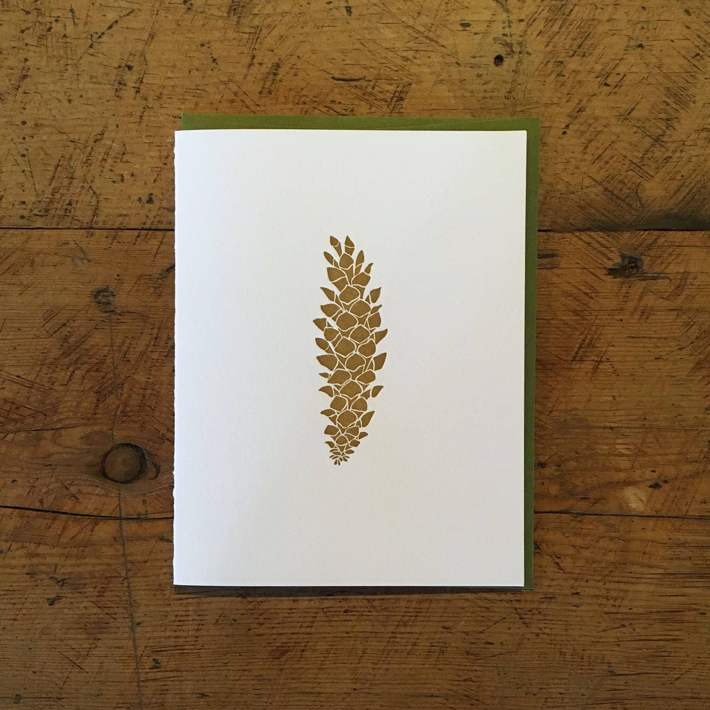 Western White Pine Cone Holiday Letterpress Cards