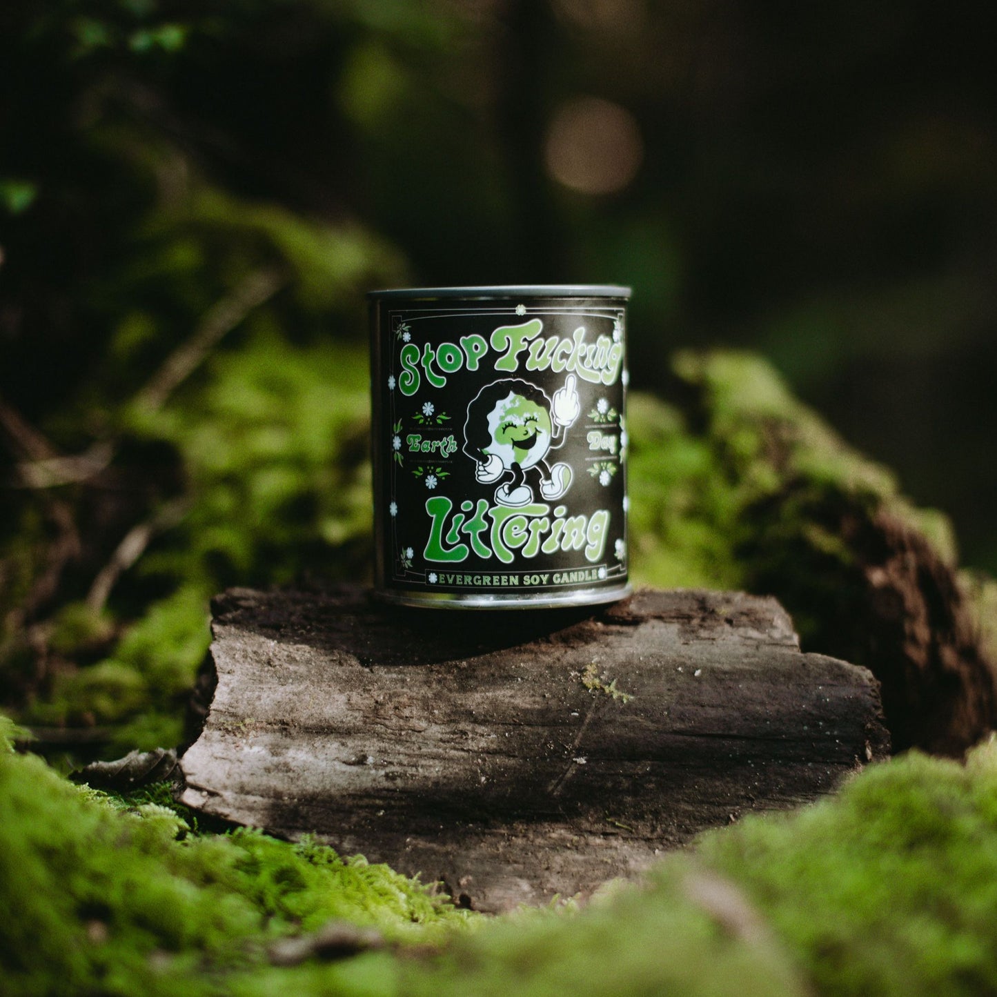 'Stop Littering' Earth Day Candle