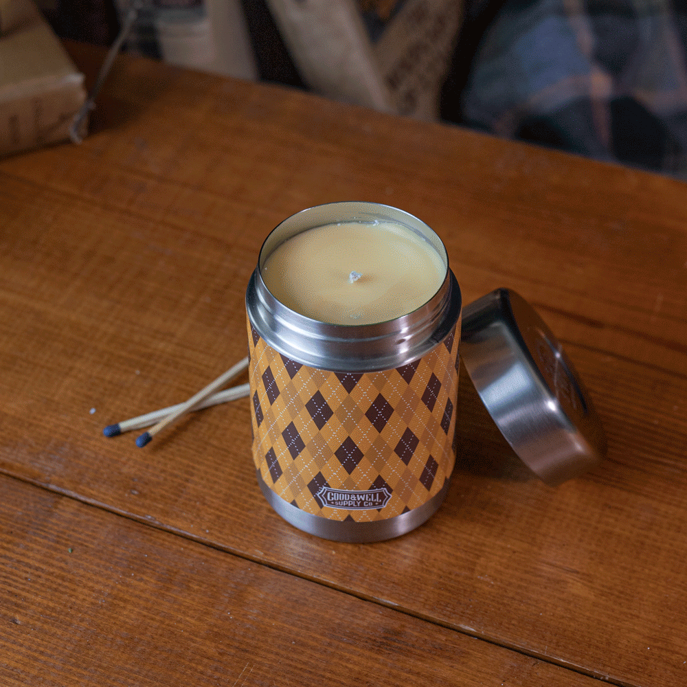 Early Morning Hike Vintage Canteen Candle