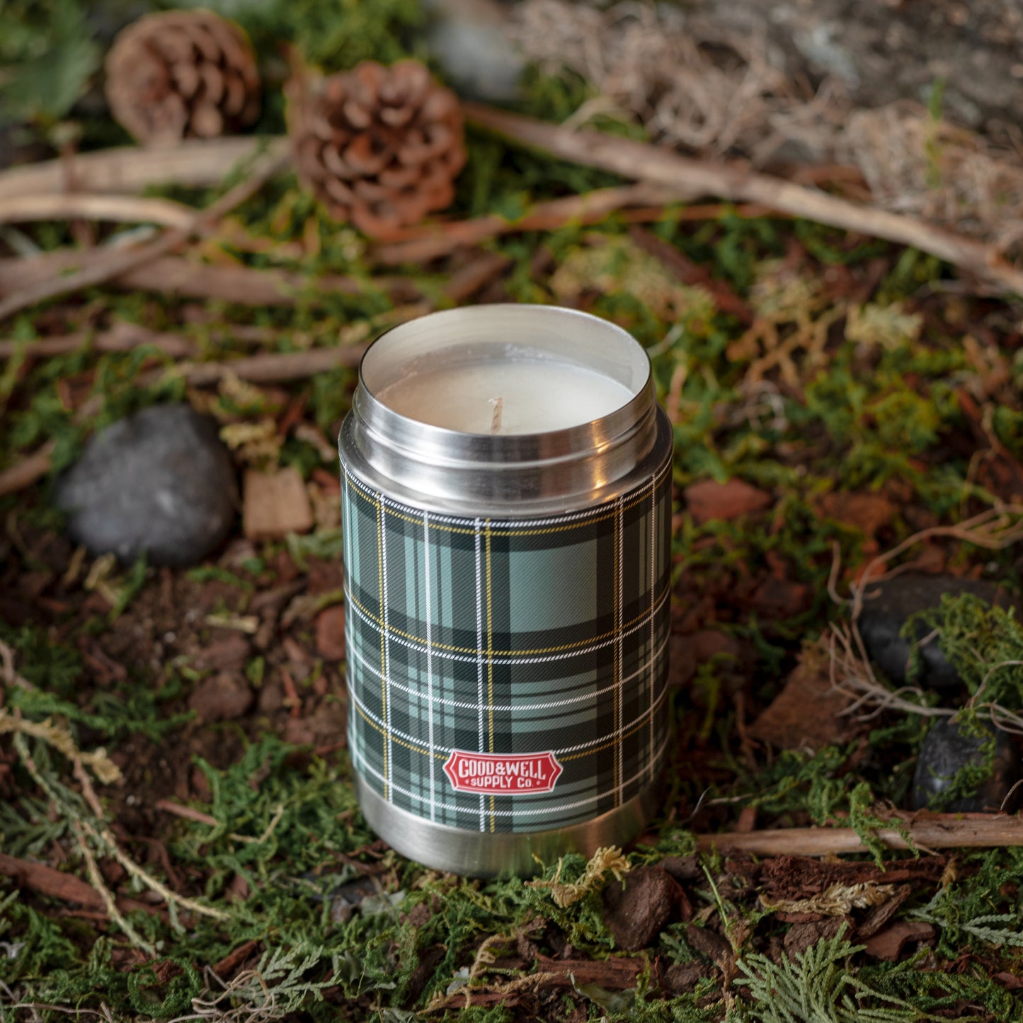 In the Pines Vintage Canteen Candle