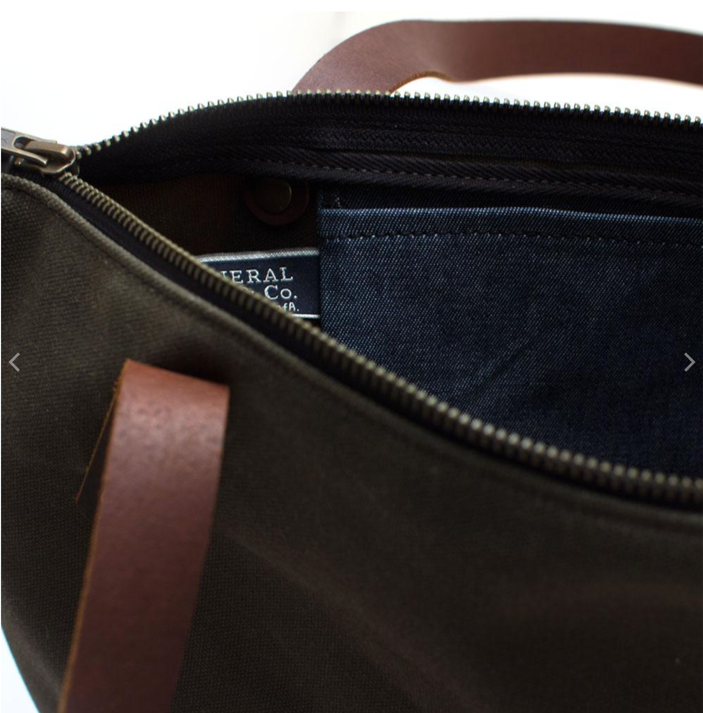 Waxed canvas tote bag / office bag with luggage handle attachment leather  handles and shoulder strap