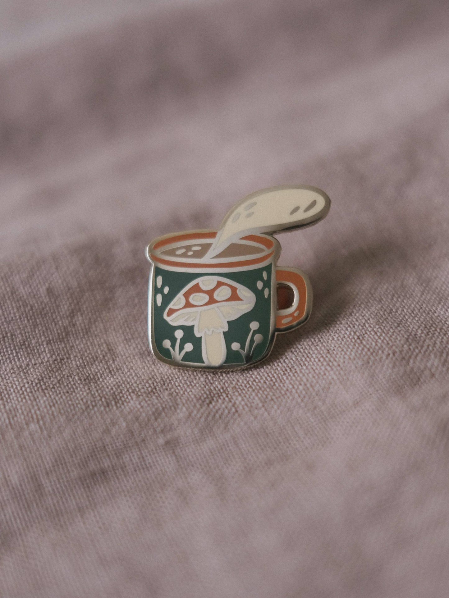 Mushroom Mug Enamel Pin