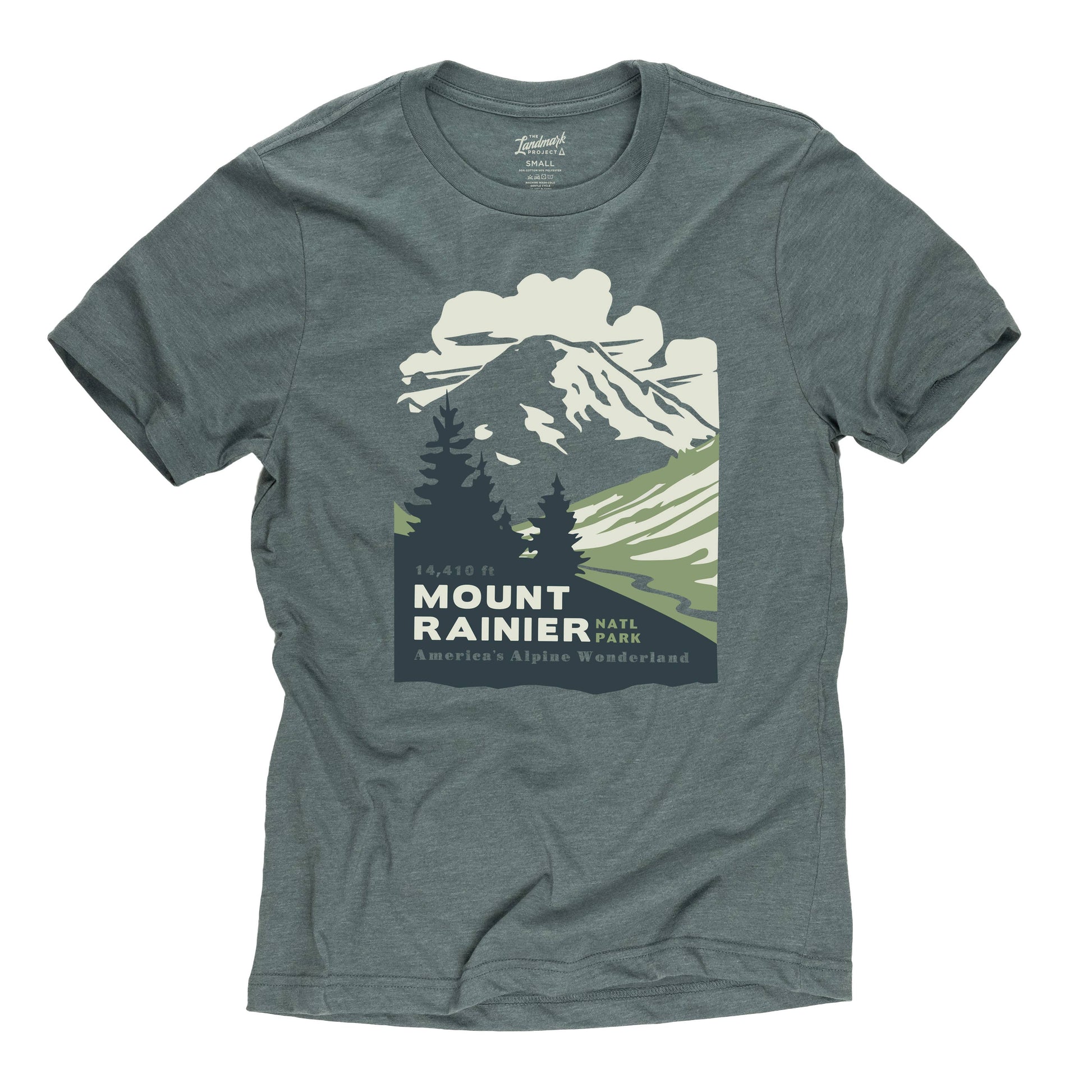 Mt. Rainier Washington, T-Shirt Medium / Gold