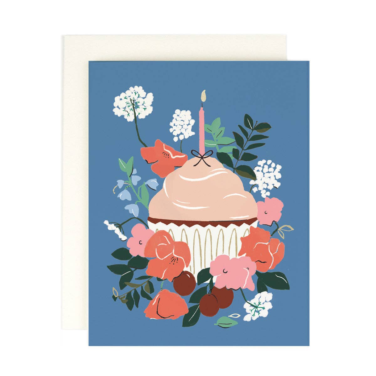 Blue Cupcake Greeting Card