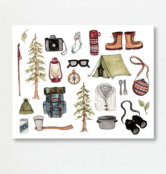 Camping Essentials Art Print - 5"x7"