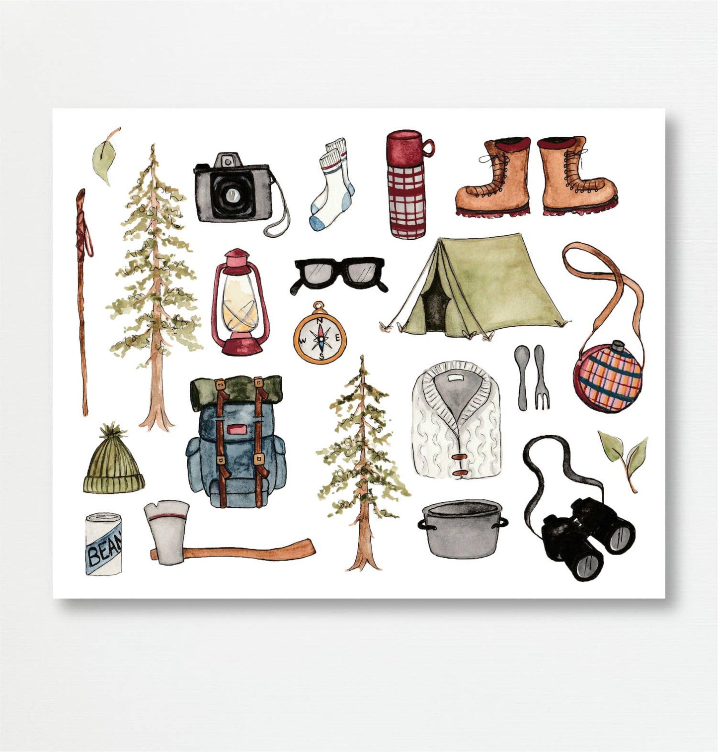 Camping Essentials Art Print - 8"x10"