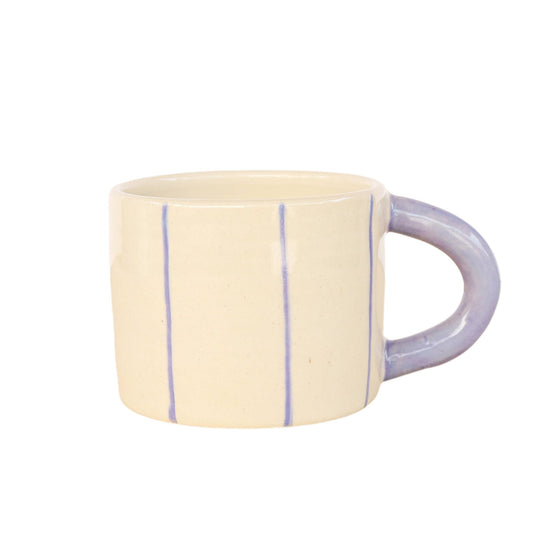 Handmade Ceramic Mug - Purple Stripes