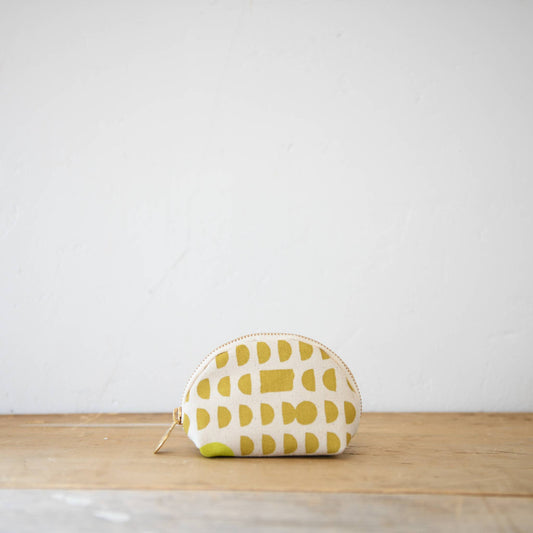 Yellow Phases Clam Shell Zip Pouch