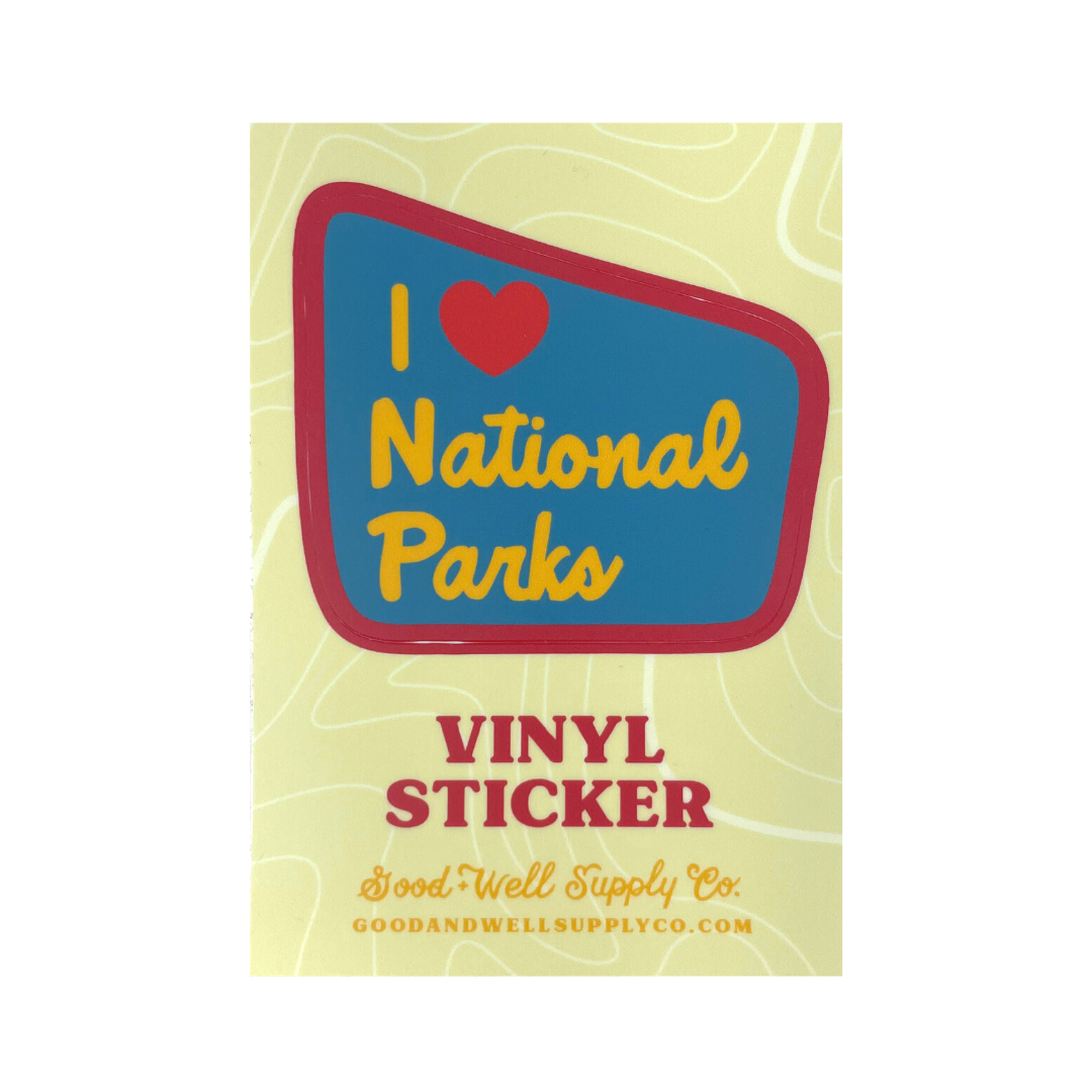 I ♡ National Parks Vinyl Sticker - Teal