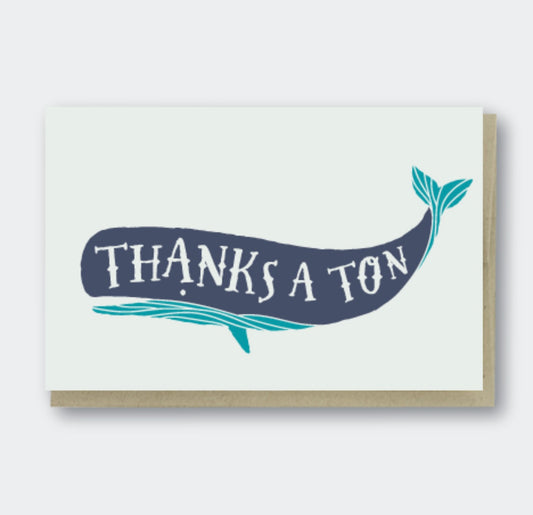 Thanks a Ton Whale Greeting Card