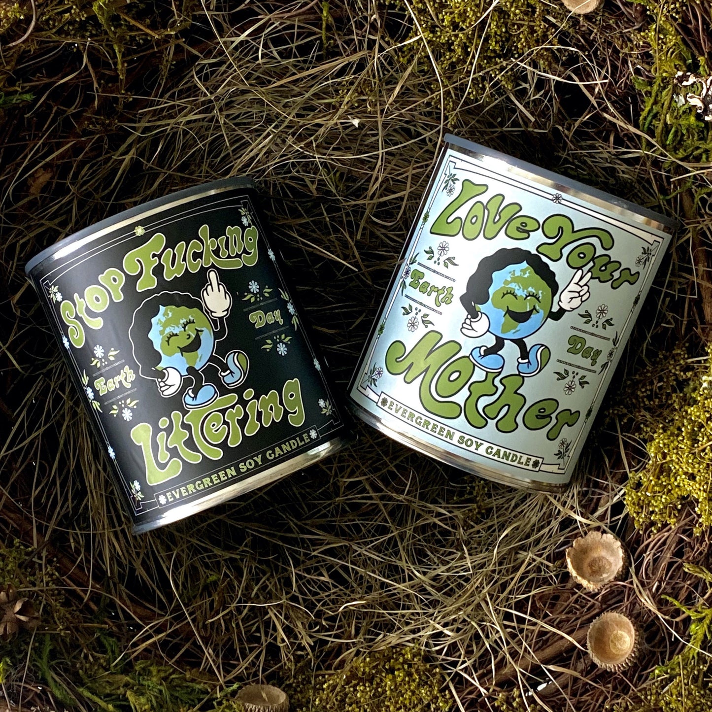 'Stop Littering' Earth Day Candle